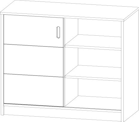 Přebalovací komoda Faktum ALDA Grey - vystavený kus