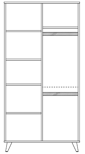 Dvoudílná šatní skříň Faktum COLETTE Grey