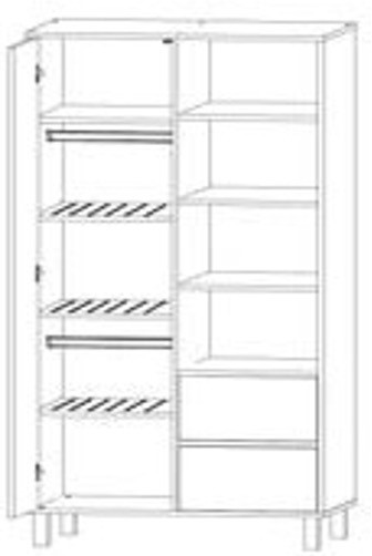Dvoudílná šatní skříň Faktum Wing Grey Oak & Grey