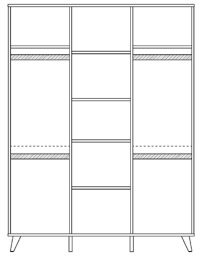 Třídílná šatní skříň Faktum COLETTE Antracit