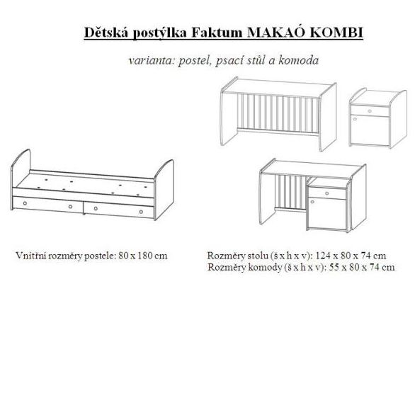 Dětská postýlka Faktum MAKAÓ KOMBI motiv Žirafa