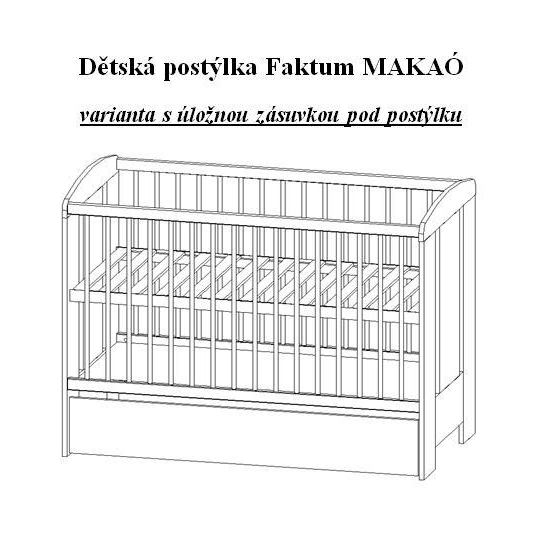 Dětská postýlka Faktum MAKAÓ 60 x 120 cm bez motivu
