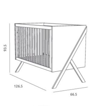 Dětská postýlka Trama ARTECH White/Beech 60 x 120 cm