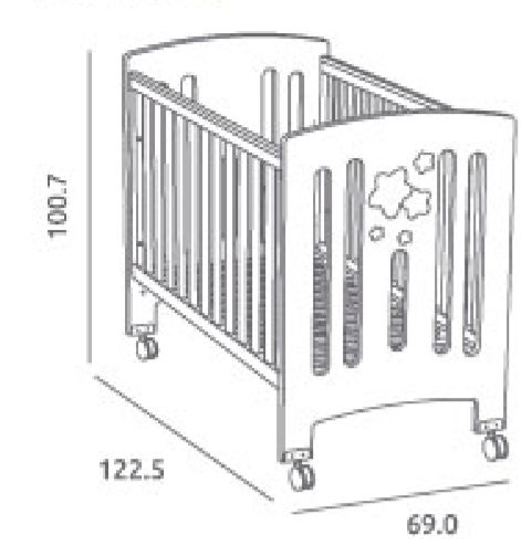 Dětská postýlka Trama GAMMA White / Light Earth 60 x 120 cm