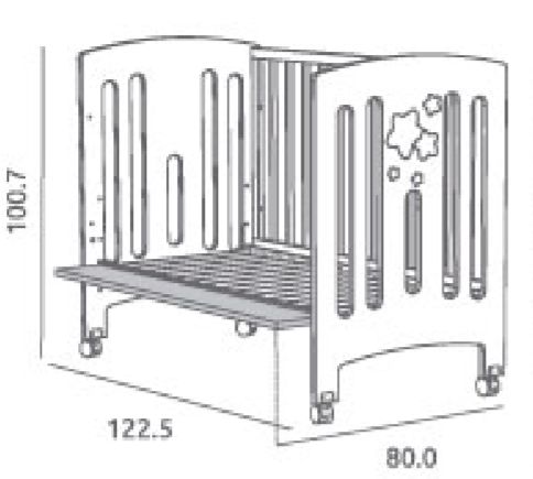 Dětská postýlka Trama GAMMA White / Light Earth 60 x 120 cm