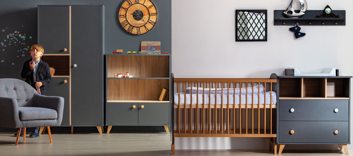 Třídílná šatní skříň Faktum COLETTE Antracit