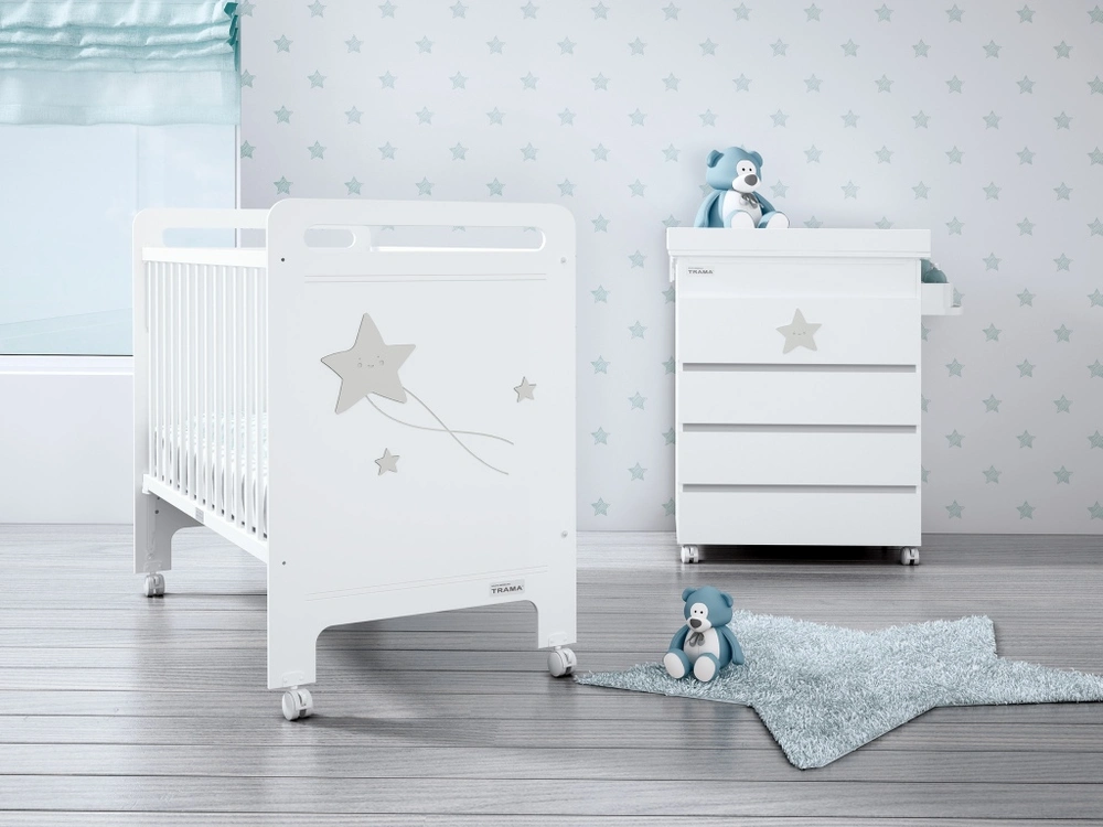 Dětská postýlka Trama GALAXIA White 60 x 120 cm