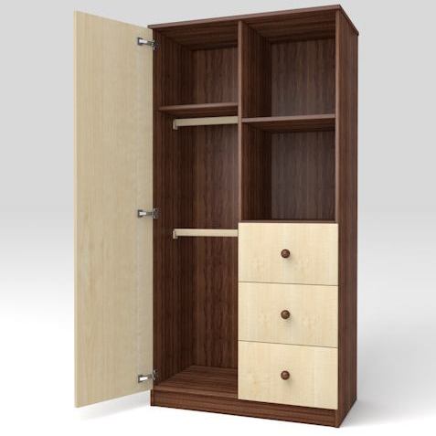 Kombinovaná šatní skříň Faktum MAKAÓ bez motivu