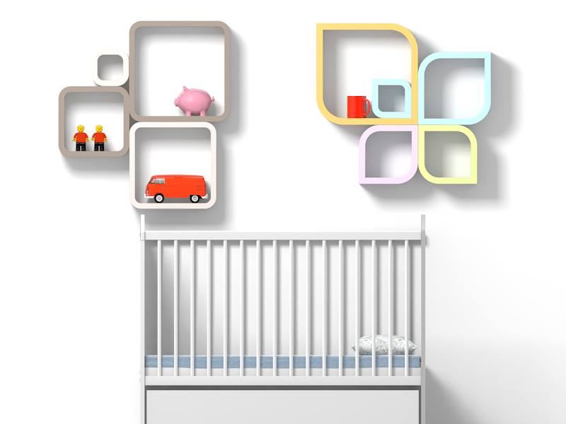 Polička na stěnu Faktum PILLE barevná (3 ks)