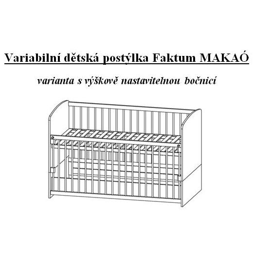 Variabilní dětská postýlka Faktum MAKAÓ 70 x 140 cm bez motivu