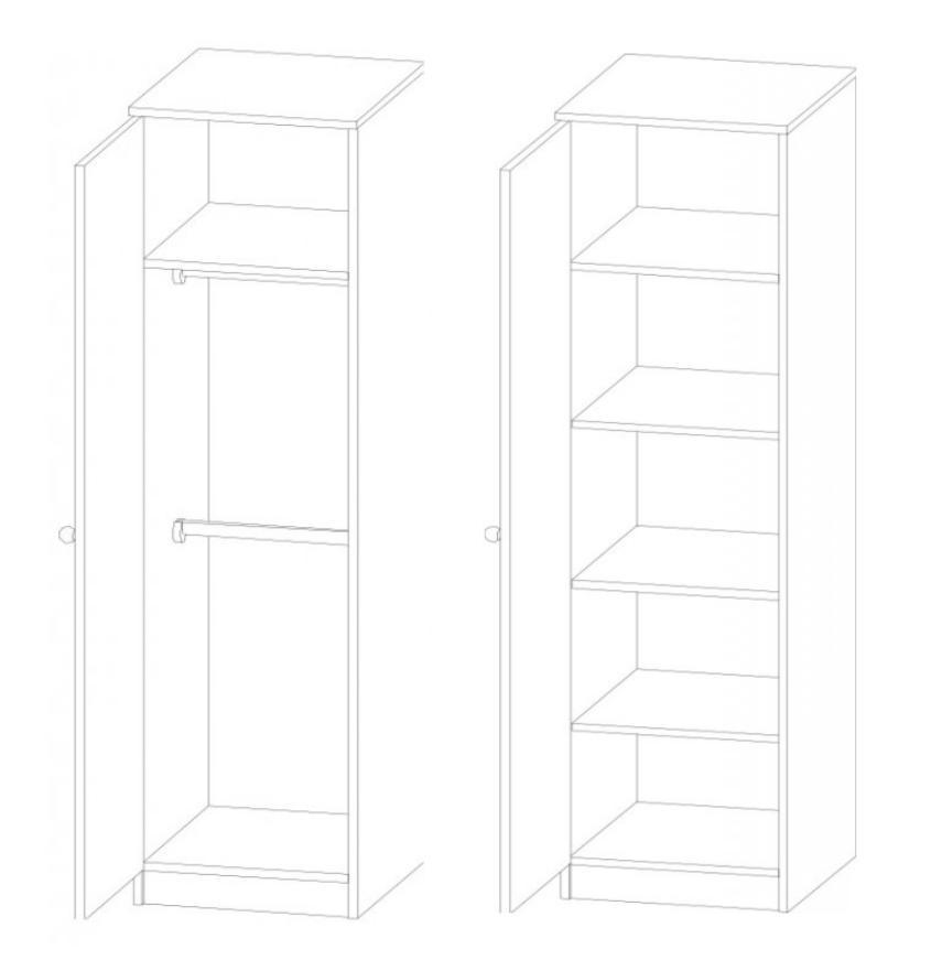 Jednodílná šatní skříň Faktum MAKAÓ bez motivu