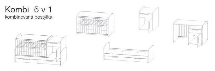 Dětská postýlka Faktum POPPI KOMBI bez motivu