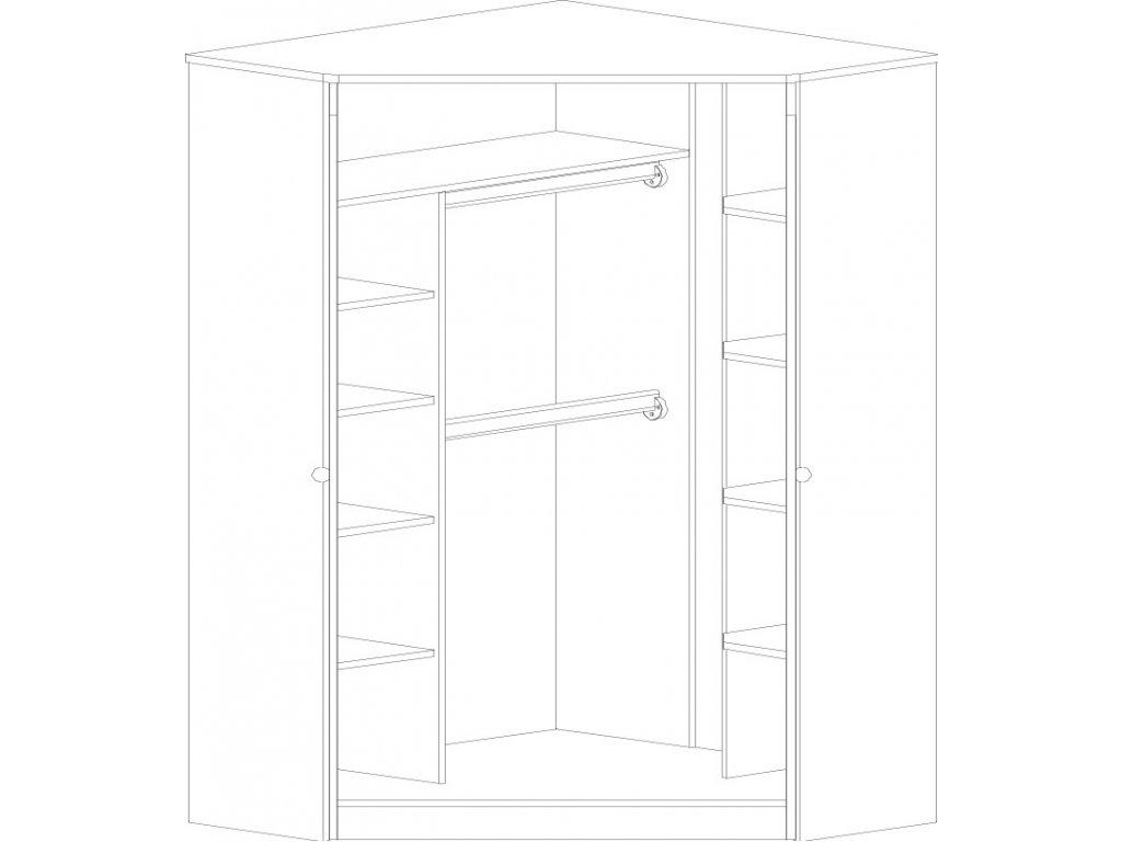 Rohová šatní skříň Faktum MAKAÓ motiv Žirafa