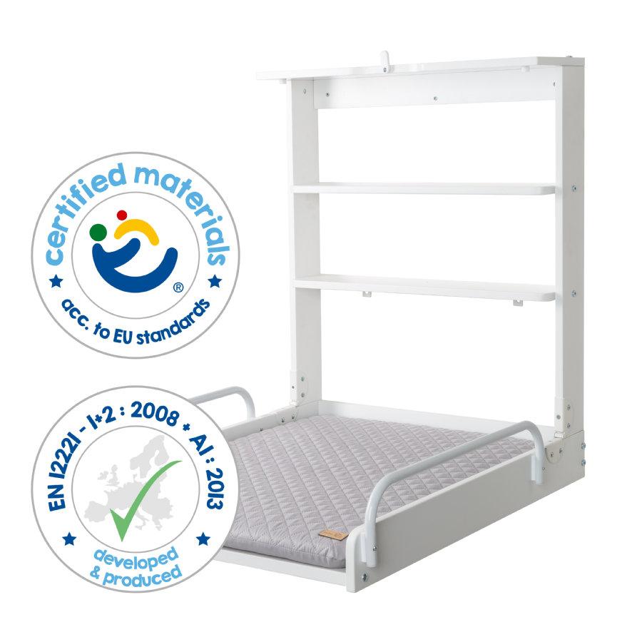 Závěsný přebalovací pult ROBA sklopný bílý