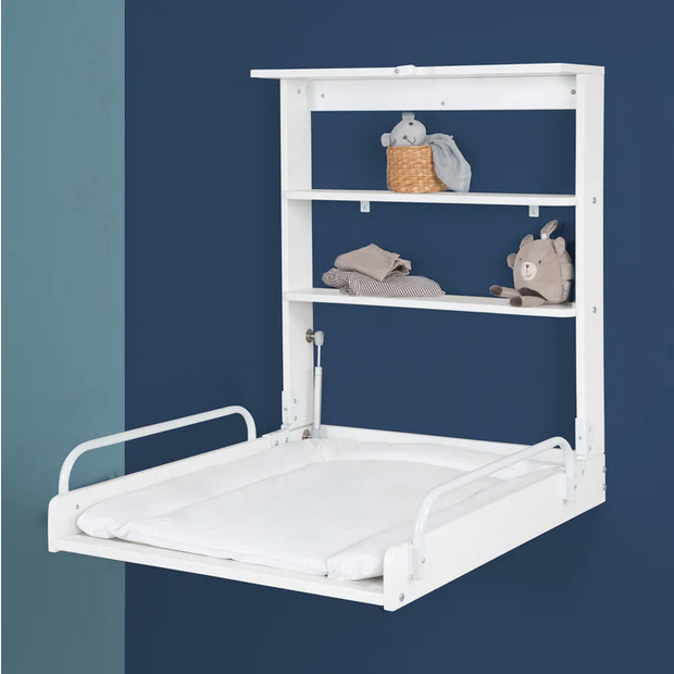 Závěsný přebalovací pult ROBA sklopný bílý