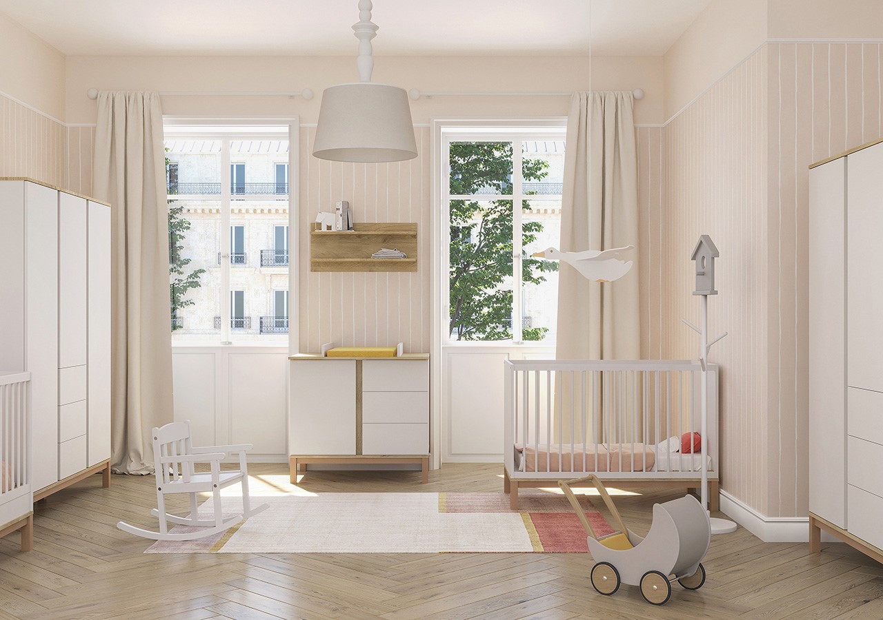 Přebalovací komoda Faktum Loop White & Oak