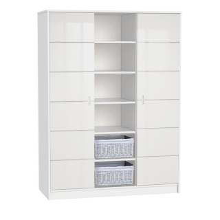 Třídílná šatní skříň Faktum ALDA Ice Glossy