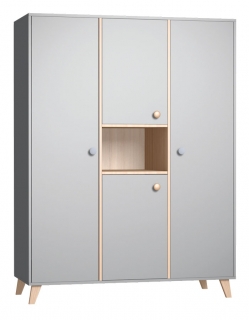 Třídílná šatní skříň Faktum COLETTE Grey