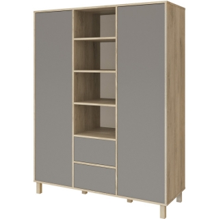 Třídílná šatní skříň Faktum Wing Grey Oak & Grey