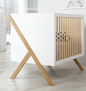 Dětská postýlka Trama ARTECH White/Beech 60 x 120 cm