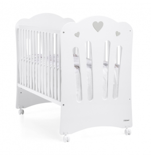 Dětská postýlka Trama CORAZONES White/Silver 60 x 120 cm