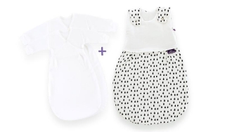 Spací pytel Träumeland Liebmich 3dilný set Tropfen schwarz 50/56