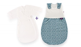 Spací pytel Träumeland Liebmich 3dilný set Tropfen ozeanblau 68/74