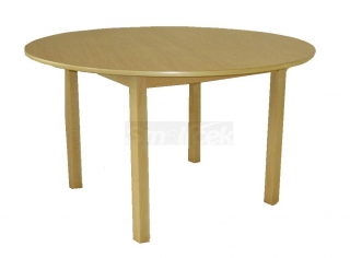 Dětský stůl kruh průměr 120 cm, 6 nohou – deska masiv buk – výška 76 cm
