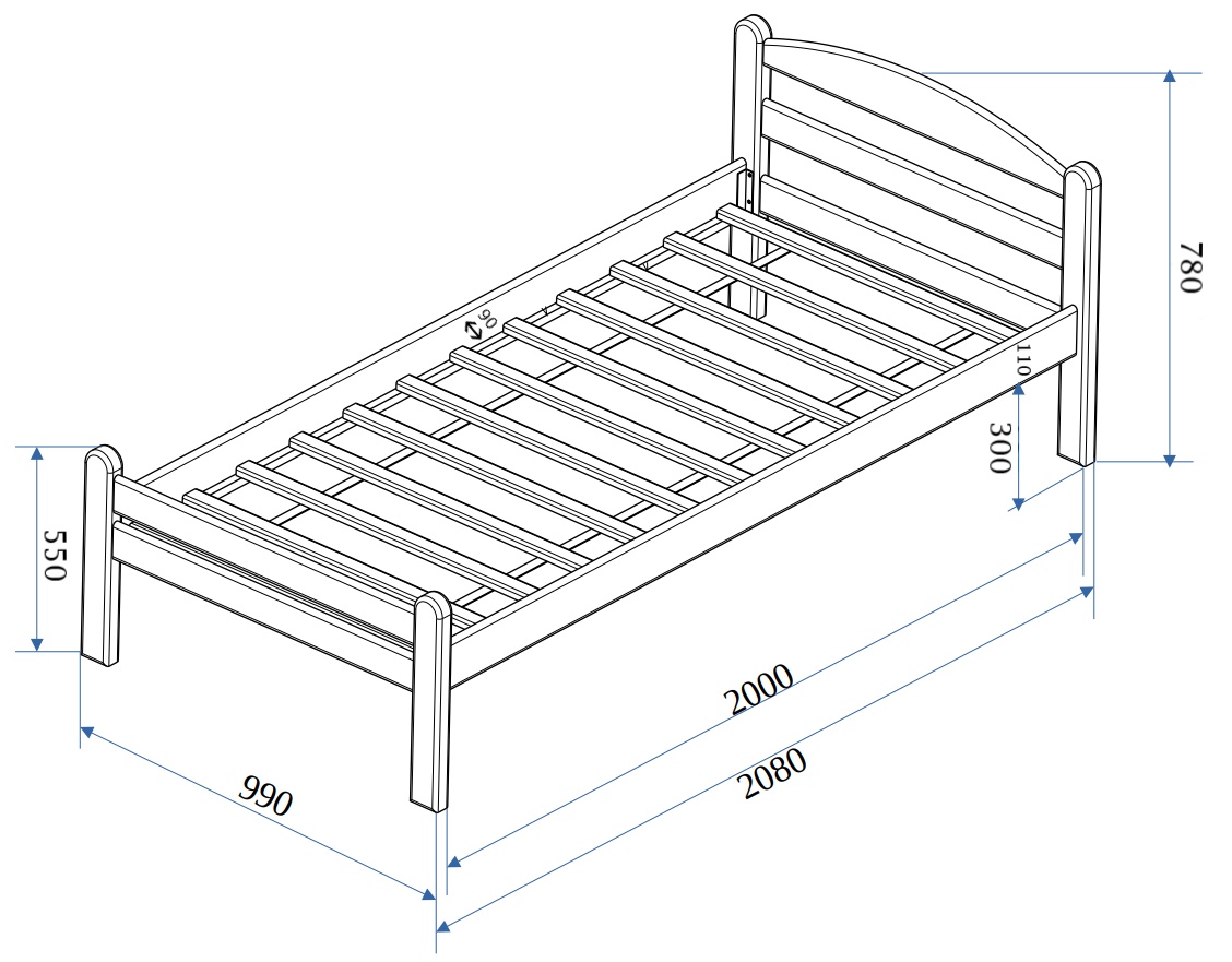 Postel Masterwood PINOKIO 90 - masiv buk bílá