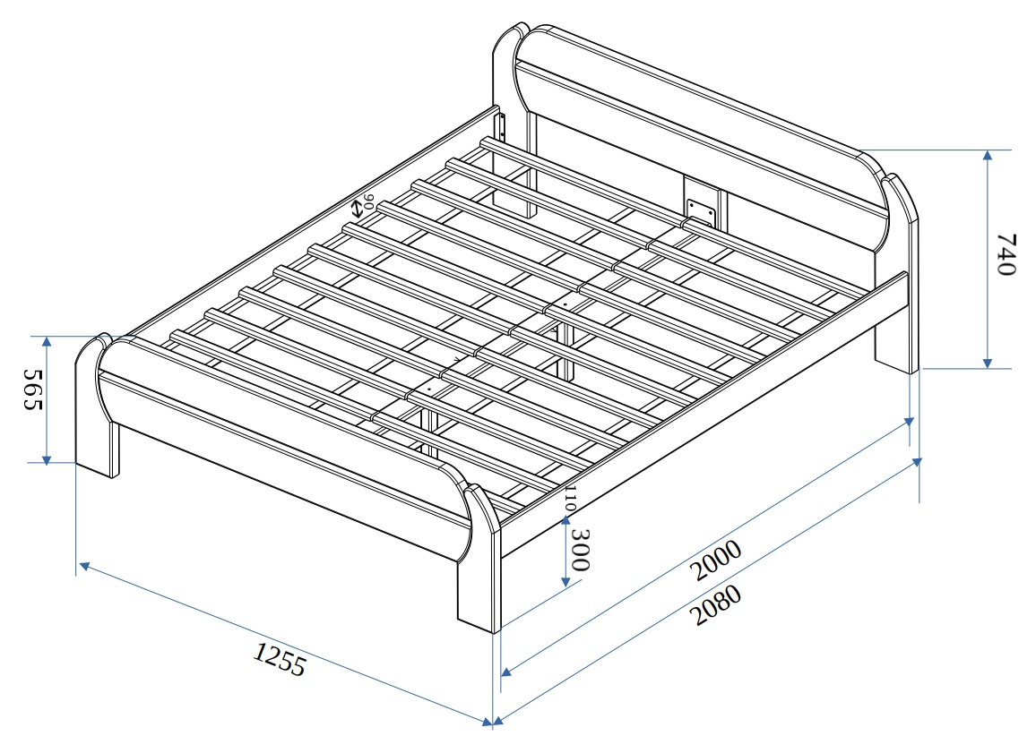 Postel Masterwood MONAKO 120 - masiv buk bílá