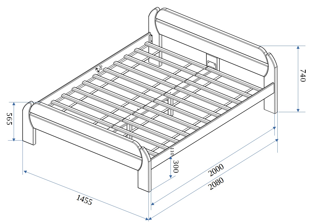 Postel Masterwood MONAKO 140 - masiv buk bílá