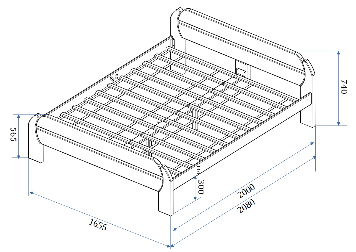 Postel Masterwood MONAKO 160 - masiv buk bílá