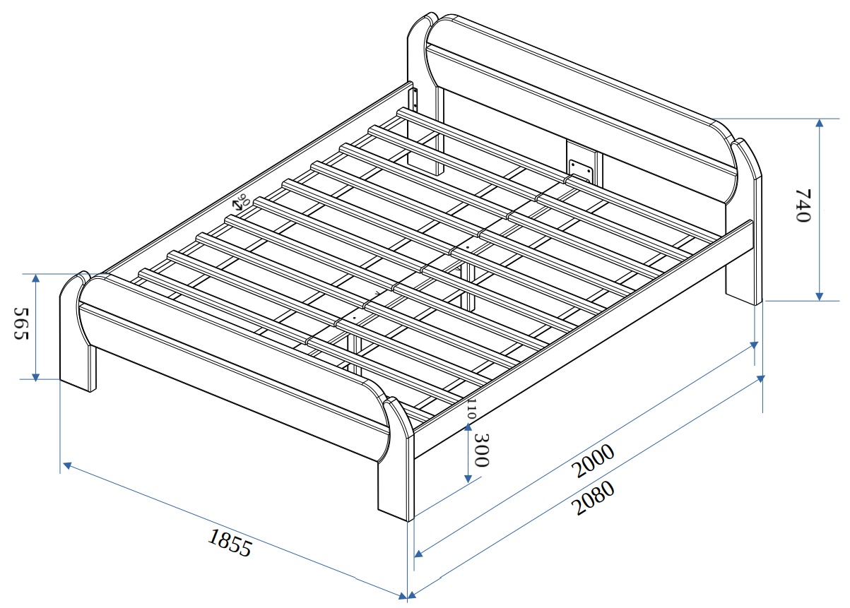 Postel Masterwood MONAKO 180 - masiv buk přírodní