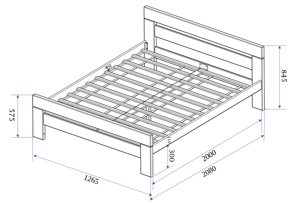 Postel Masterwood NEX 120 - masiv buk bílá