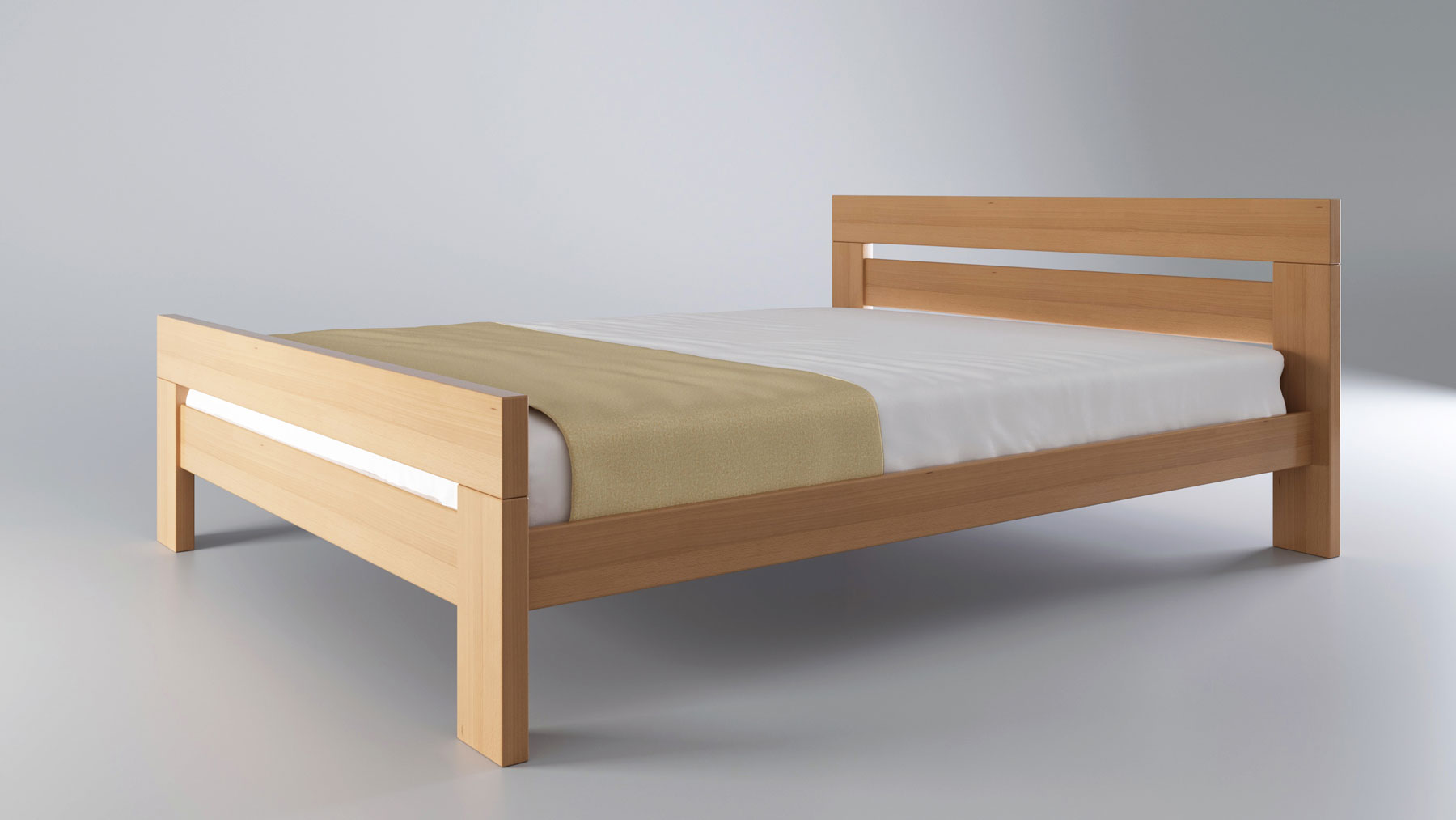 Postel Masterwood NEX 160 - masiv buk přírodní