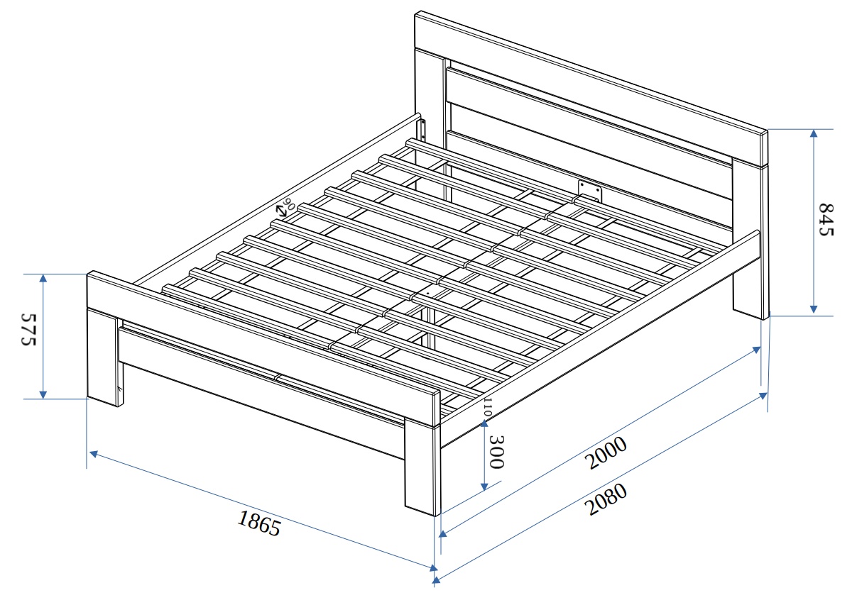 Postel Masterwood NEX 180 - masiv buk přírodní