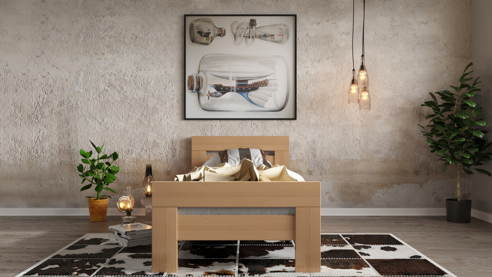 Postel Masterwood NEX 90 - masiv buk přírodní