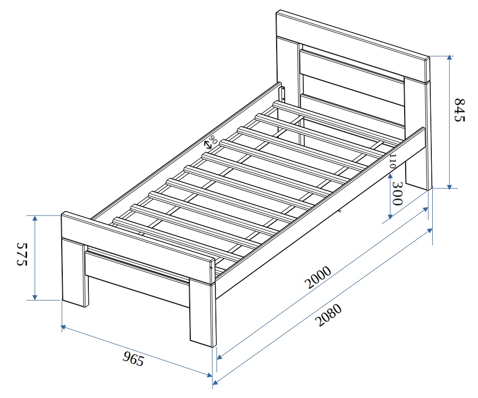Postel Masterwood NEX 90 - masiv buk bílá
